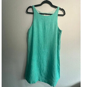Vineyard Vines Womens Aqua Turquoise Linen Swing Dress Size 6